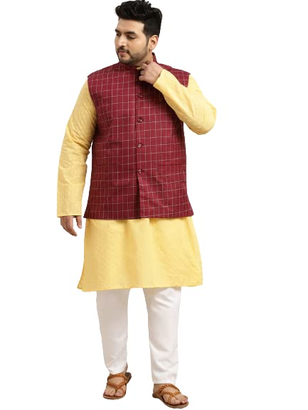 Image of SOJANYA (Since 1958) Men's Silk Blend Dark Green Kurta & Silk Blend Nehrujacket With Off White Churidar Pyjama Set