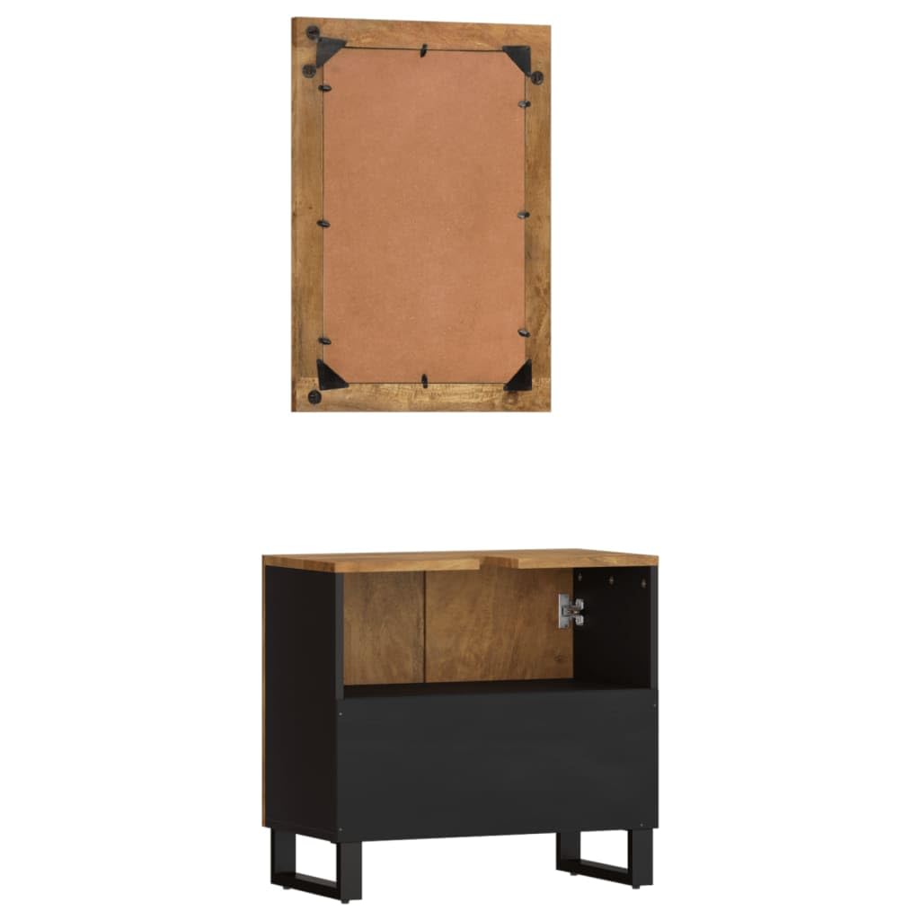 Conjunto de Muebles de baño 2 Piezas Madera Maciza de Mango, Muebles para Baño, Muebles para Lavabo, Armario Baño - 3200636