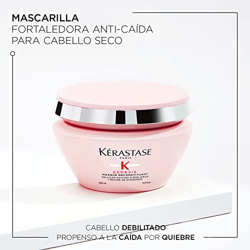 Image of Kerastase Genesis Reconstituant Hair Mask for Hair Fall Control 200ml | Anti-Hair Fall Hair Mask | Infused with Ginger Root, Edelweiss Native Cells & Arginine (Pack of 2)
