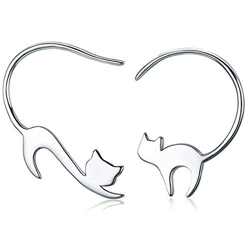 Trumium Autentici Orecchini A Cerchio Con Gatto A Coda Lunga In Argento Sterling 925 Orecchini Da Sposa Con Zirconi Colorati Per Gioielli Di Moda Da Donna - Foto 2