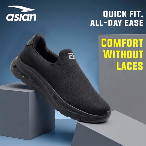 Image of ASIAN Wonderwalk-01 Men's Walking Shoes | Lightweight Slip-On Sneakers with Memory Foam Cushioning & Breathable Mesh Upper | Perfect for Walking, Office Wear, Travel & Daily Comfort