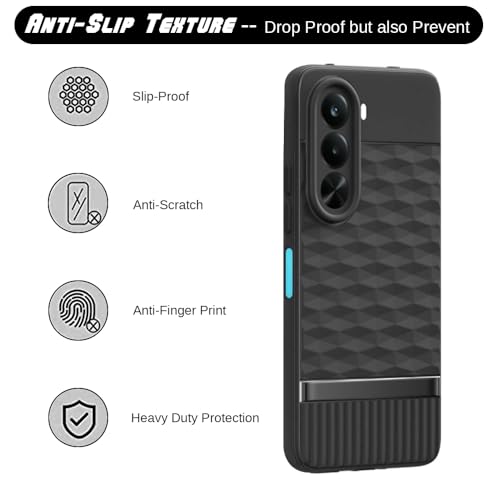 Image of Shockproof Case Compatible with Realme P4x 5G | Full Camera Protection | TPU Flexible Back Cover for Realme P4x 5G (Matte Black)
