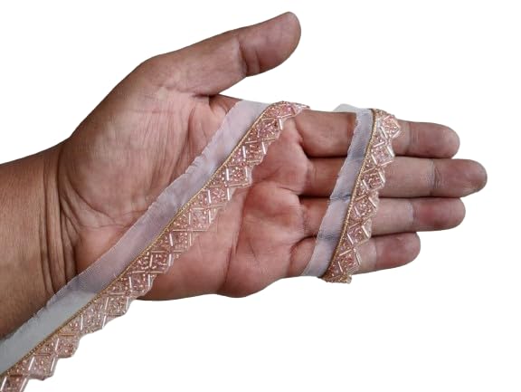 Exglow Fashion Nalki Laces for Dresses, Sarees, Lehenga, Blouse, Suits, Bags | Decorations Nalki Lace, Border Lace | Crafts and Home Décor Lace (Lace Length 9mtr) Rose Gold (B0CV3NXDH3) Amazon Price History, Amazon Price Tracker
