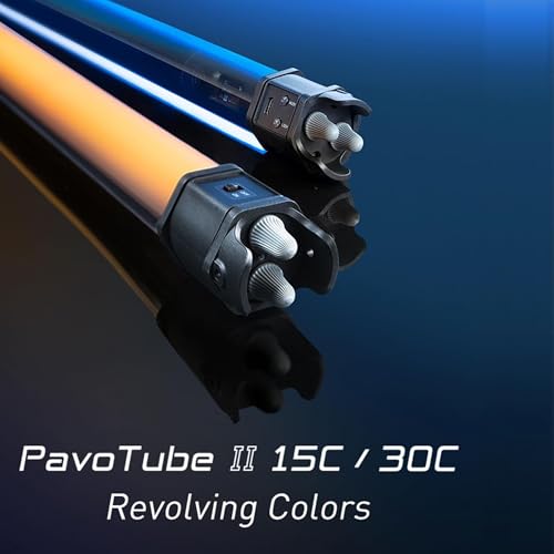 NANLITE PavoTube II 15C/30C RGBWW LED Tube Light - 2700K-7500K Bi-Color + RGB, Handheld Video Light for Photography Studio, Battery Powered w/Mounts & Case (4KIT, PavoTube II 30C)