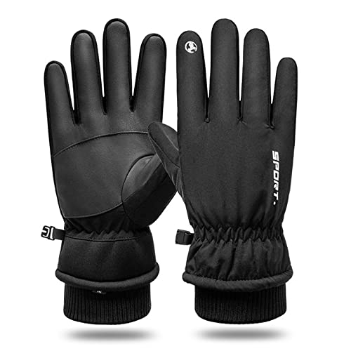 FAYHIJUN Mens Winter Gloves Thermal Waterproof Touchscreen (-15°F) Cold Weather Warm Ski Gloves Men Women for Cycling Running Hiking Walking Driving Motorbike Superb Fit and Extermely Warm (M, Black)