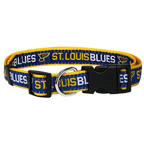 Pets First NHL Saint Louis Blues Collar for Dogs & Cats, Medium. - Adjustable, Cute & Stylish! The Ultimate Hockey Fan Collar!