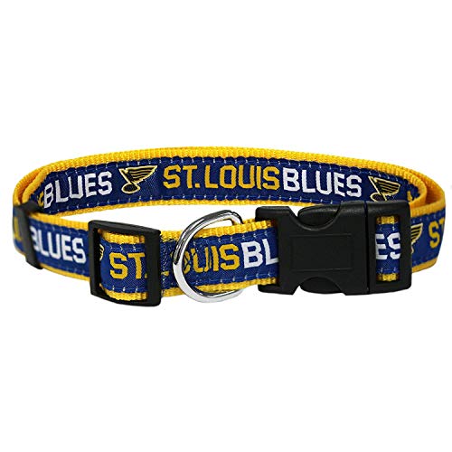 Pets First NHL ST.Louis Blues Collar for Dogs & Cats, Large. - Adjustable, Cute & Stylish! The Ultimate Hockey Fan Collar!