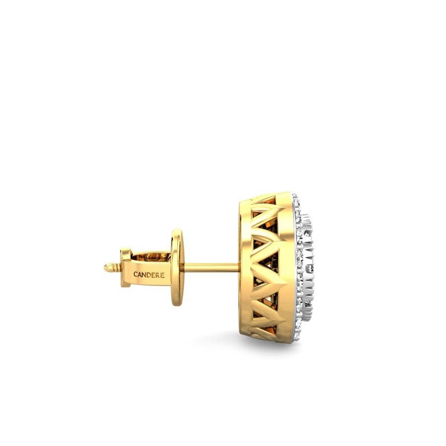 Candere by Kalyan Jewellers 14kt/18Kt BIS Hallmark Gold and Certified Diamond Stud Earrings for Women - Image 3