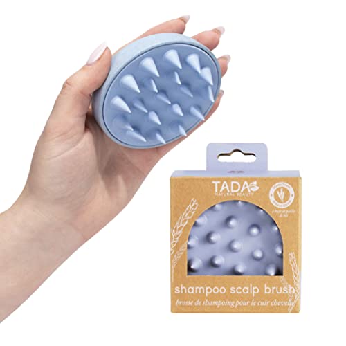 TADA BEAUTY Scalp Massager Hair Shampoo Brush Shower Scalp Scrubber l Hair Scalp Scrubber Head Massager for Stress Relax Hair Growth (Blue)