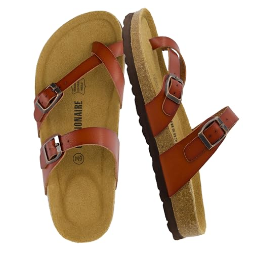 Image of CUSHIONAIRE Women's Luna Cork Footbed Sandal With +Comfort