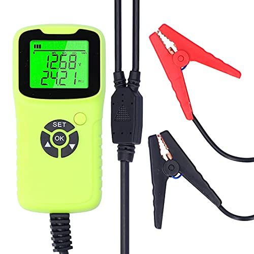 A300 Digital Car Battery Tester, Automotive Battery Analyzer with LCD Screen, Auto Test Diagnostic Tool for 12V Flood AGM Gel Deep Cycle Batteries, Wide CCA Range 100-1700 (Green)