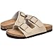 Torotto Kids Sandals Boys Girls Slide Summer Non-slip Cork Glitter Toddler Slippers with Adjustable Straps for Indoor & Outdoor(Beige-34)
