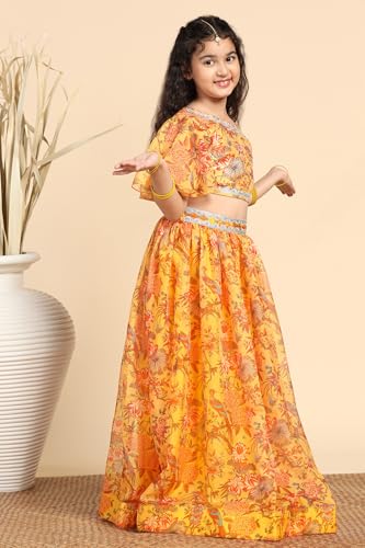 Image of Fashion Dream Girl's Silk Blend Readymade Lehenga Choli Set |Lehenga Choli for Girls|Ethnic Wear|Kids Lehenga