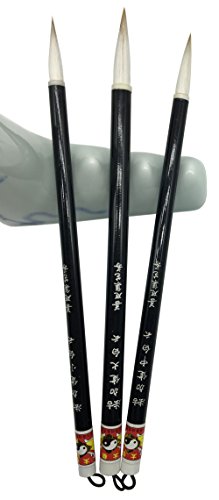 Easyou Hu Brush Chinese Brush For Coloring Painting And Practicing Calligraphy Jjby L+M+S (Jjby 3Pcs/Pack) #TOP2
