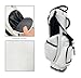 RUVOO Golfing Equipment Rack Lightweight Golf Stand Bag Zippered Pockets Adjustable Dual Straps Storage Rack for Golf Clubs(White)