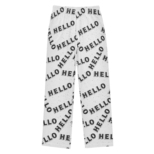 ZZKKO Greetings English Language Boys Pants for Kids Jogger Pants with Pockets S-XL