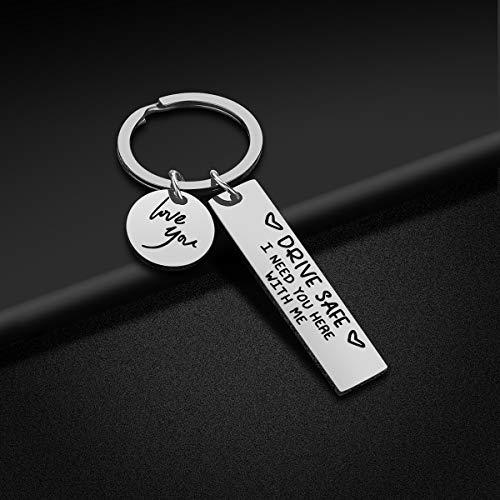 Ijuqi I324DRIVE-501215-KEYCHAIN-SILVER Drive Safe Keychain Gifts For Boyfriend thumb #3