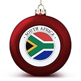 Funlucy Südafrika Weihnachtskugel Ornament – Südafrika-Flagge, Nationenflagge, hängende Ornamente, Andenken, Souvenir, Geschenk für Weihnachtsbaum, saisonale Urlaubsdekoration