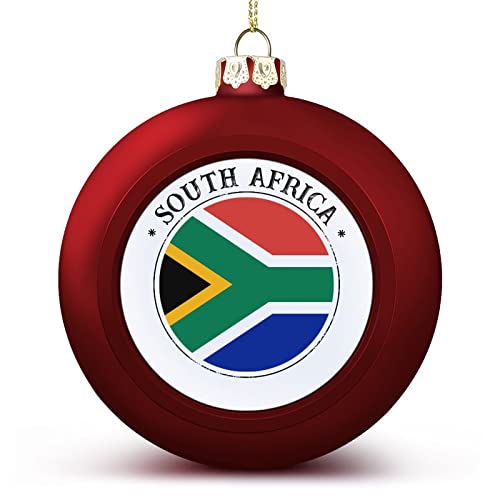 Funlucy Südafrika Weihnachtskugel Ornament – Südafrika-Flagge, Nationenflagge, hängende Ornamente, Andenken, Souvenir, Geschenk für Weihnachtsbaum, saisonale Urlaubsdekoration
