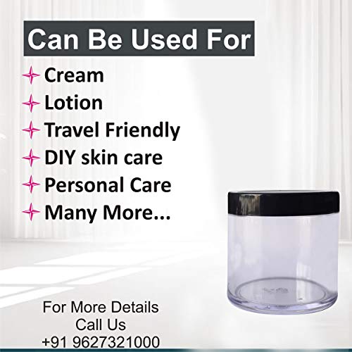 Image of Zenvista Cosmetics Shan Jars, with Matte Finish Black Lids, for Cream, Lotion, Shampoo, Spices, Herbs, medication, DIY Skin Care - 50 gm [Pack of 5]