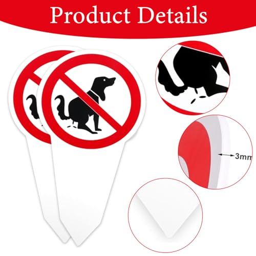 TENGEE 2 Stück Schild Kein Hundeklo, Hundekot-Schild, Warnschild, Rot, 30 cm x 45 cm, Bodenstehend, Funktional