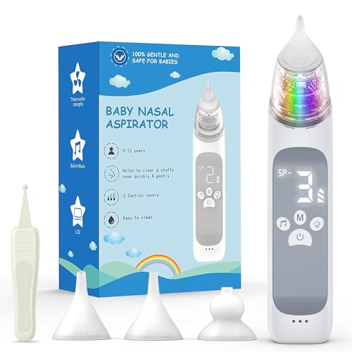 DIHOOM Nasal Aspirator Baby, Electric Nose Suckers, with 3 Tips and 3 Suction Levels