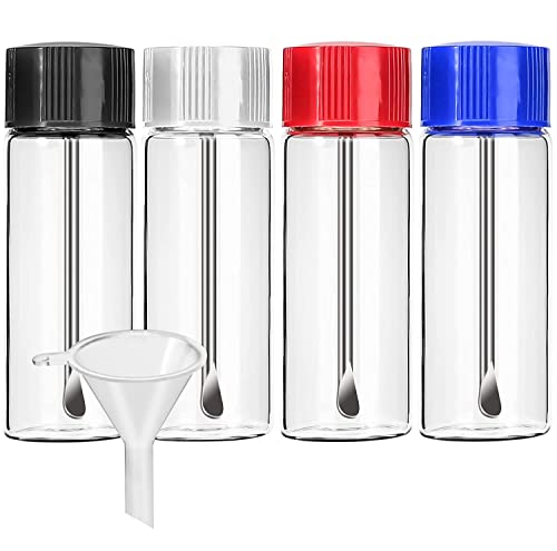 Frascos de muestra de vidrio transparente, capacidad de 5 ml (1,35 Dram), paquete de 4 Cover