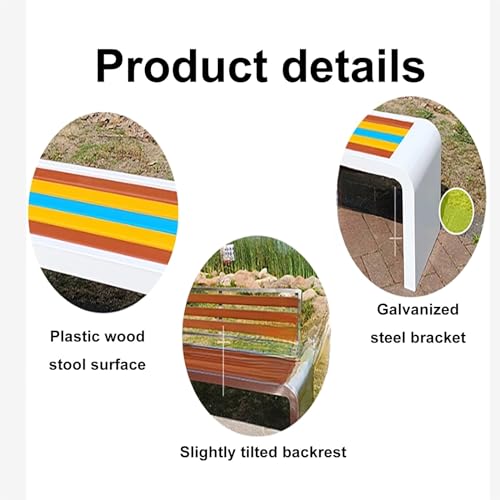 Banco de jardín impermeable en aluminio azul resistente para terraza 4