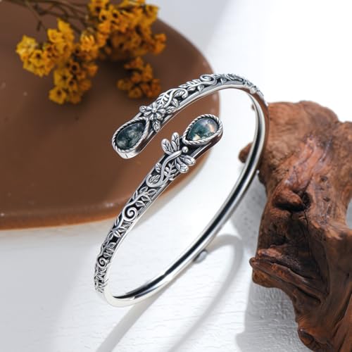 Bracelet libellule en agate mousse, le cadeau d'anniversaire idéal