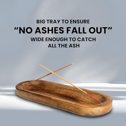 Unitedprime WIS/056 Incense Holder-Incense Burner/Ash Catcher-Handmade Wooden Insence Tray Home Decor 11X4X1.2 Inches thumb #3