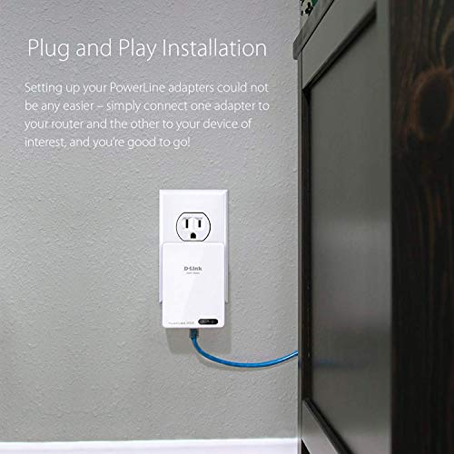 D-Link Powerline Adapter Starter Kit Ethernet Over Power Gigabit Av2 Up To 2000Mbps Mimo Internet Network Wall Plug In (Dhp-701Av) #TOP3