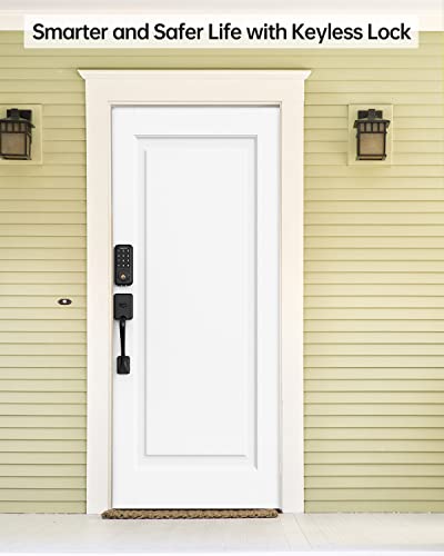 Smart Front Door Lock Set, Smonet Keyless Entry Door Lock Deadbolt With Handle Electronic Keypad Deadbolt With Handle Digital Door Lock Smart Door Lock With Bluetooth Smart Deadbolt Lock(M1 Plus) #TOP2