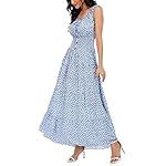 OSTOO Women's 2025 Summer Boho Floral Print Tiered Casual Flowy Long Maxi Dress