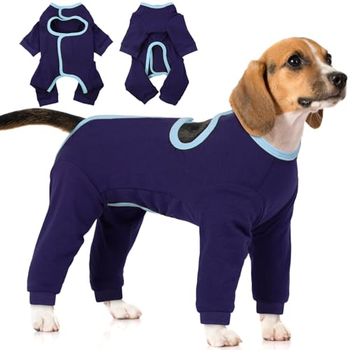 IECOii Dog Recovery Suit,Surgery Recovery Suit for Dog,Doggy Onesie After Surgery Pet Full Body Suit for Shedding,Prevent Licking,Wound Protection, Cone Alternative,Allow for Good Movement,P