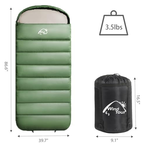 Sleeping Bags Lightweight Waterproof- Cold Weather Sleeping Bag Camping Hiking Outdoor Travel Adults Girls Boys Mens miniatura 2