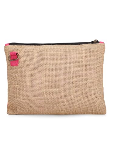 Image of The House of tara Cross Body Sling Bag with Embellishments and Tassels /Trims | Internal Zip Pocket | Jute Crossbody Bag in Multi Colour with Zip Closure | Handmade.