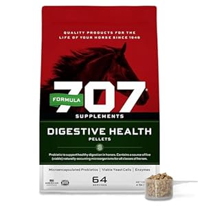 Formula 707 Digestive Health Equine Supplement, 4lb Bag – Probiotics, Prebiotics and Digestive Enzymes for Horses