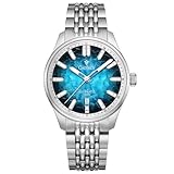 Cadisen Herren-Armbanduhr, mechanisch, automatisch, 100 m, wasserdicht, Edelstahl, Hommage, Blau