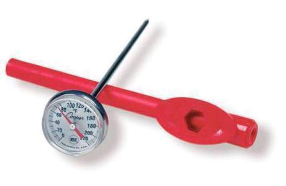 Cooper-Atkins 1246-02-1 Bi-Metal Pocket Test Thermometer with red protective sheath