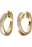 JETTE Pendientes de aro para mujer de plata 925 con circonitas recicladas, talla única, 89217376