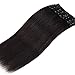 Produktbild TESS Clip in Extensions Echthaar Haarteile guenstig Haarverlängerung Doppelt Tressen für komplette Haarextension 8 Teile 18 Clips Glatt 7A Dick Hair (45cm-140g, Schwarzbraun)