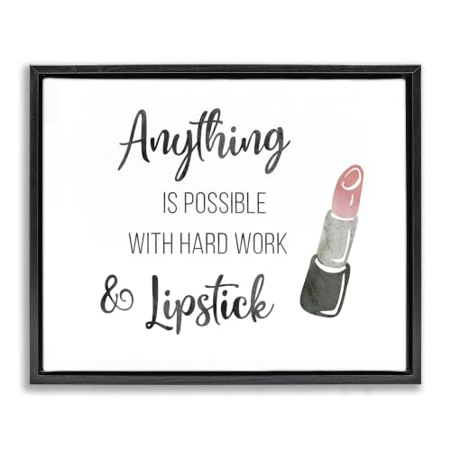'Anything Possible With Lipstick Glam Makeup'| Floating Frame Canvas Art