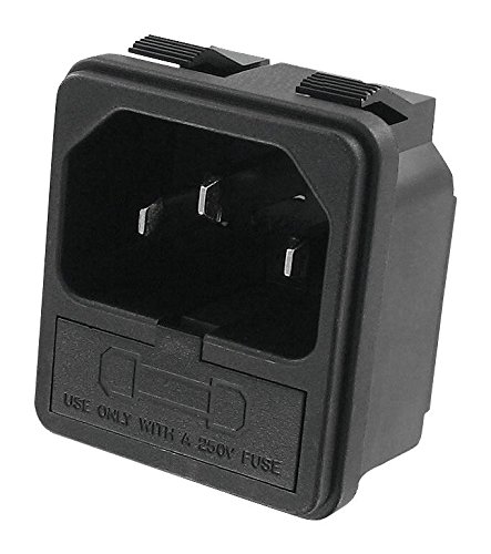 "Qualtek Electronics Corp. 723W-X2/03 Inlet, Power; Snap In Mount; 250 VAC; 10 A; 100 Ohms @ 500 VDC; Thermoplastic"