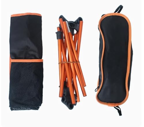 PEAKTOP Lightweight Camping Chair, Durable Folding Camping Chair Outdoor, Ultralight Camping Chair With Carry Bag, Orange High Back Picnic Chairs, Fold Up Chairs Outdoor For Hiking Fishing Picnic