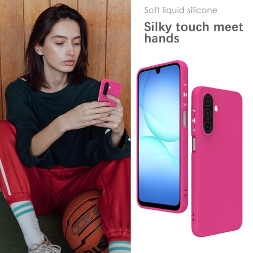 Image of YATWIN Silicone Case for Samsung Galaxy A17 4g /5g, Soft-Touch, Shockproof, DustProof, Antiskid Phone Cover for Samsung Galaxy A17 4g /5g - Magenta