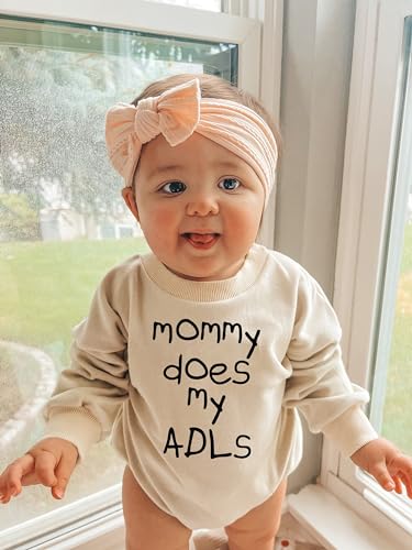 Cute Baby Printed Romper Mom Does All My ADLs Personalized Baby Funny Bodysuit Baby Shower Caring Mom Sweatshirt4