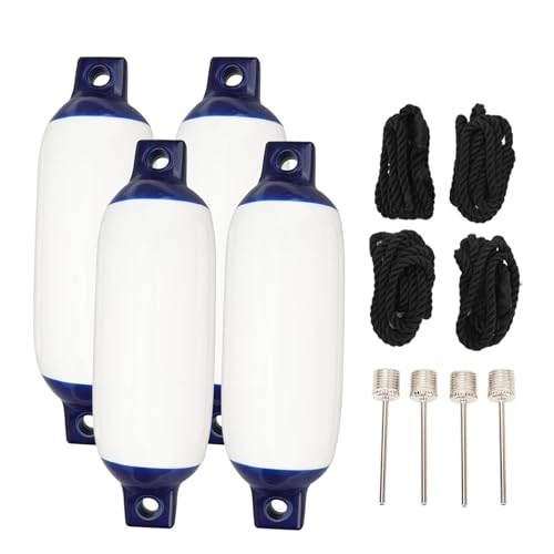 Pare-chocs gonflables pour bateau lot de 4 avec cordes noires 2m