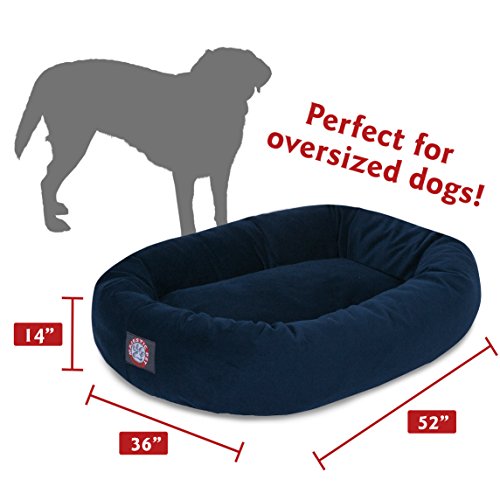 Image of Majestic Pet Villa 40 Inch Shredded Memory Foam Dog Bed for Large Sized Dog 40x29x9 Inch-Orthopedic Pet Bed with Removable Washable Cover-Washable Large Puppy Mat with Head Support-Marine