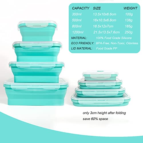 Kingmate Set 4 Pezzi di Contenitori Ermetici per