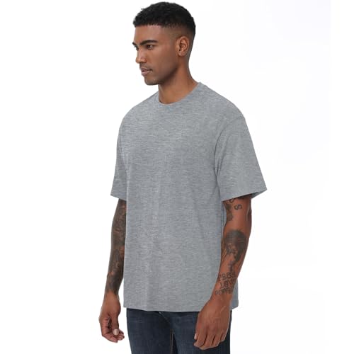 Image of KEEPSHOWING Mens Oversized T-Shirts, Cotton Loose Fit Crewneck Short Sleeve Casual Tees Workout Gym Basic Tops